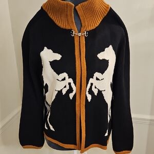 THML Black and Brown Horse Cardigan
